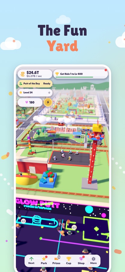 The Fun Yard: a drop tower, bumper cars and a Bounce Barn